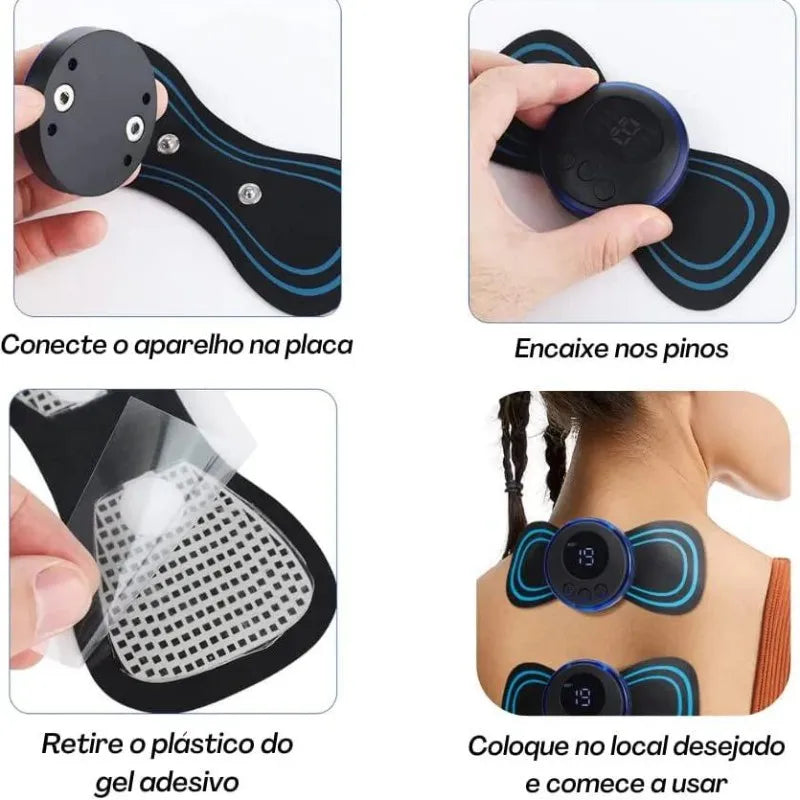 Mini massageador elétrico portátil para alívio da dor muscular