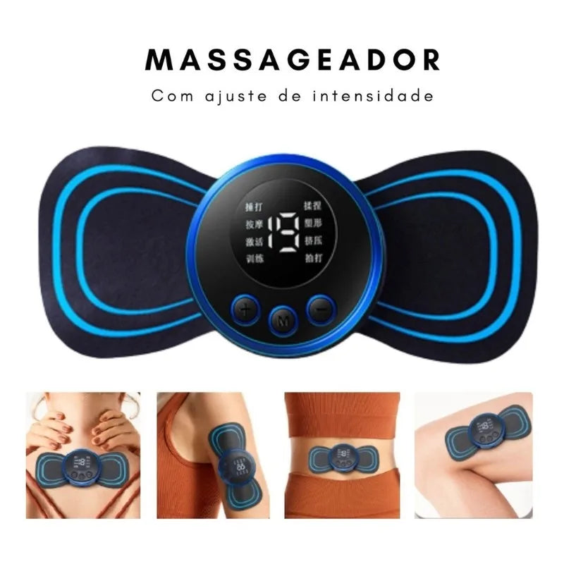 Mini massageador elétrico portátil para alívio da dor muscular