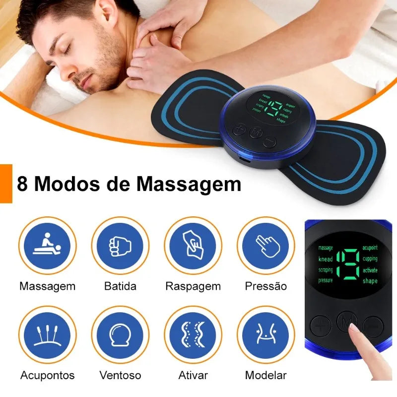 Mini massageador elétrico portátil para alívio da dor muscular