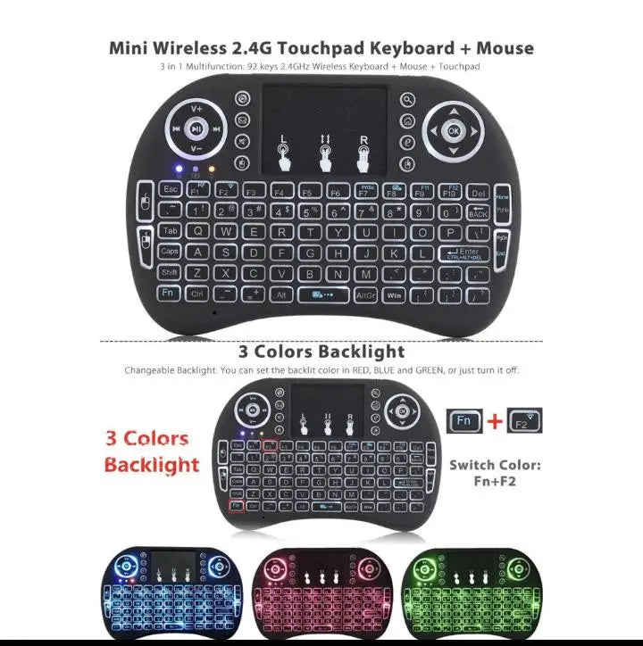 Mini teclado sem fio USB com TouchPad